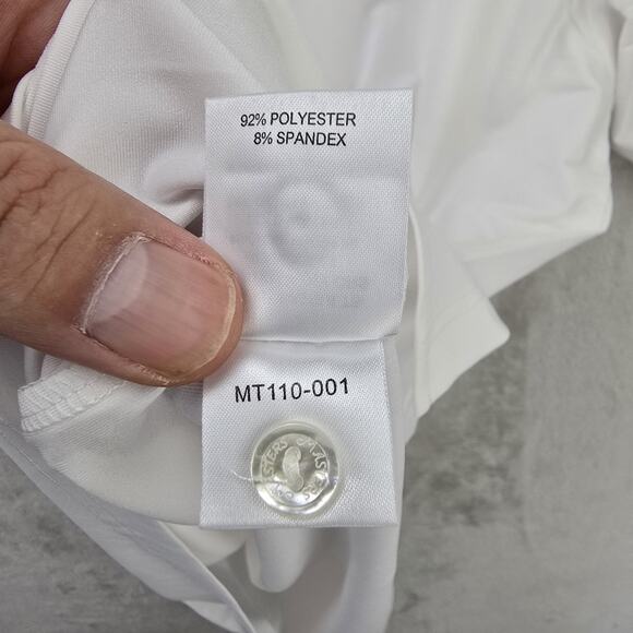 Masters Tech Polo Golf Shirt Mens Large White Performance Apparel NWT - Picture 8 of 11